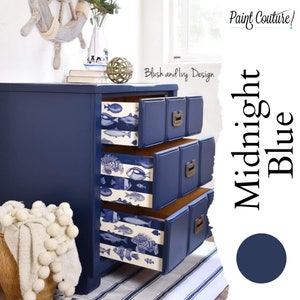 Midnight Blue Paint Couture Paint, Self Leveling paint with built in topcoat and primer, Furniture Paint, Scrapbook, Collage, Paper crafting
