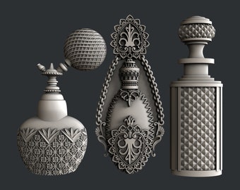 Perfume Bottles Mold, Zuri Designs Silicone Mould for resin and clay in junk journal, DIY Scrapbook mixed media, paper crafting, card making