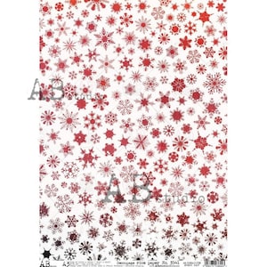 A3 Snowflake Decoupage Winter Decoupage AB Studio Rice Paper for collage, furniture, mixed media, junk journal, craft, card making No 3541