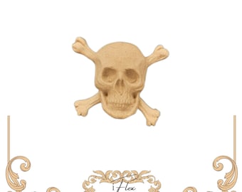 Skull Moulding 0091 iFlex Wood Products Heat Bendable Wooden Molding Furniture Embellishment, mixed media, scrapbook, collage, junk journal