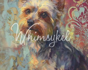 21x29" Large Decoupage Tissue Paper, Yorkie Yorkshire Terrier Dog Decoupage Paper, Whimsykel Designs, 18lb paper DIY furniture, canvas art
