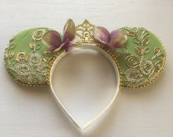 Choice of Plastic Headband or Stretch Elastic.Lowest Mouse Ears, Lowest Headband, Headband Hair Accessories,  Bayou Princess Headband