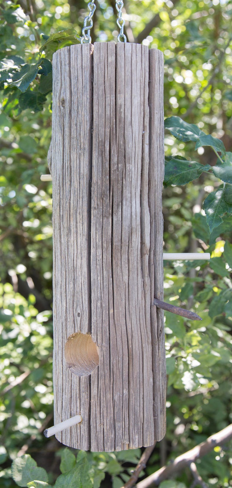 Bird Feeder From Rustic Fence Post Etsy