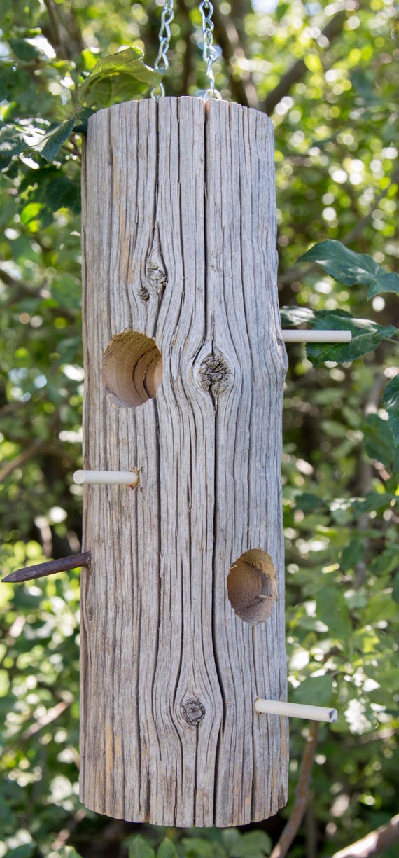 Bird Feeder From Rustic Fence Post Etsy