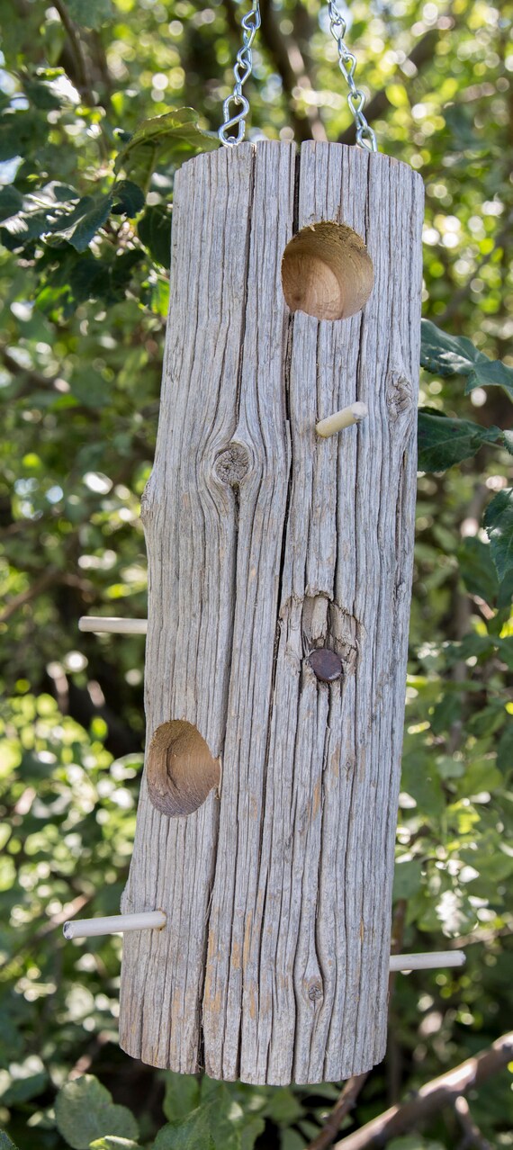 Bird Feeder From Rustic Fence Post Etsy