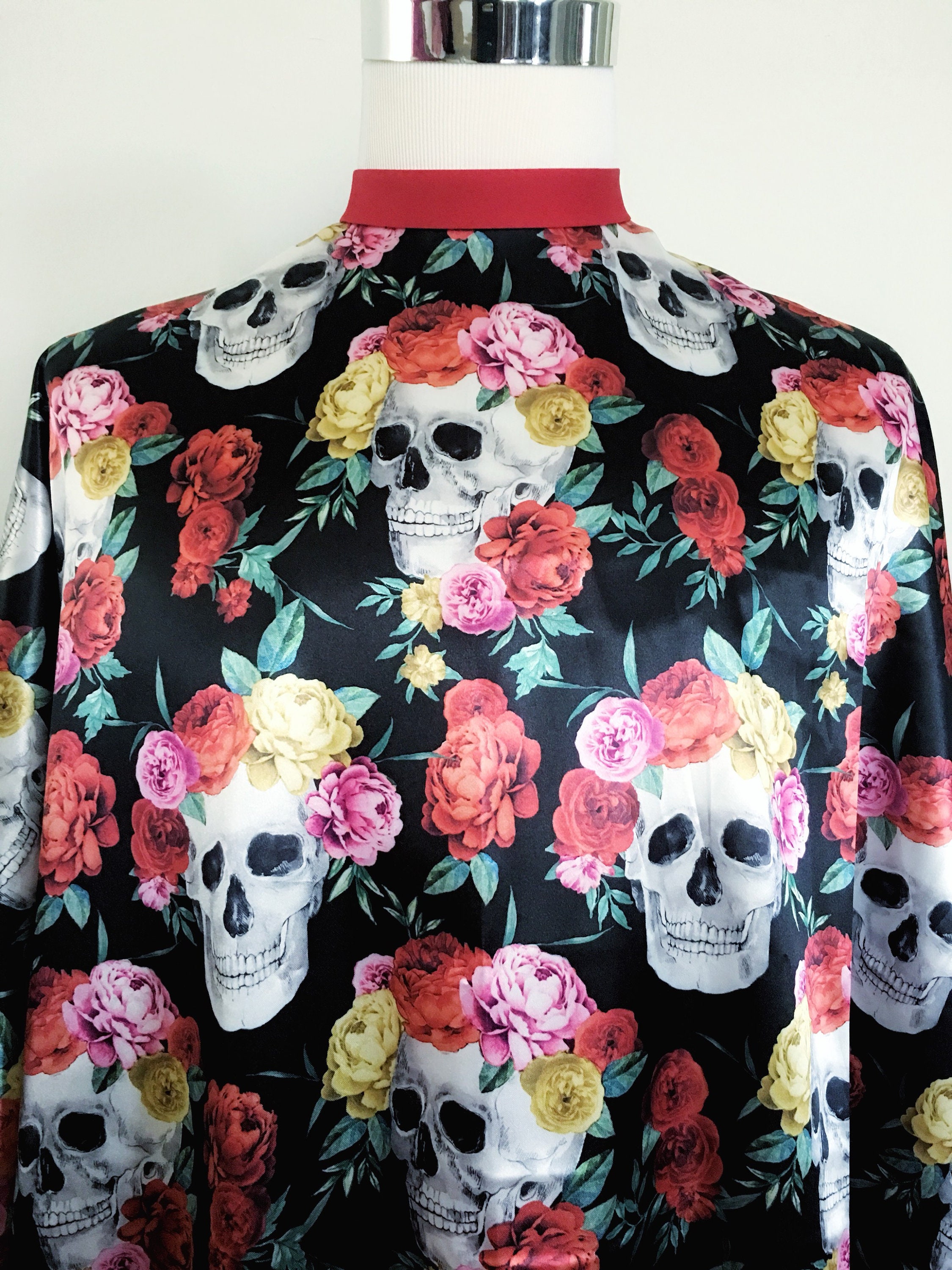 Skulls & Roses Flower Crown Hair Cutting Cape Barber Cape Etsy