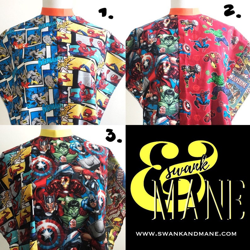 Kids Barber Cape Marvel Dc Comics Cut And Sew Super Etsy