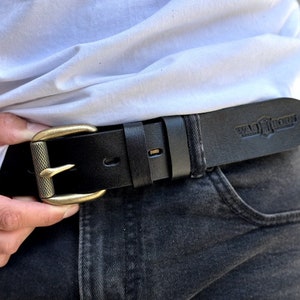 Wide leather belt Custom belt Wide belt Custom leather belt Black leather belt for men Custom handmade belt Classic casual belt Genuine belt