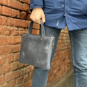 Leather MacBook bag, College bag, Strong Briefcase, Handmade Leather Messenger, Satchel Bag, Laptop Canvas Bag, Messenger Bag (Poole)
