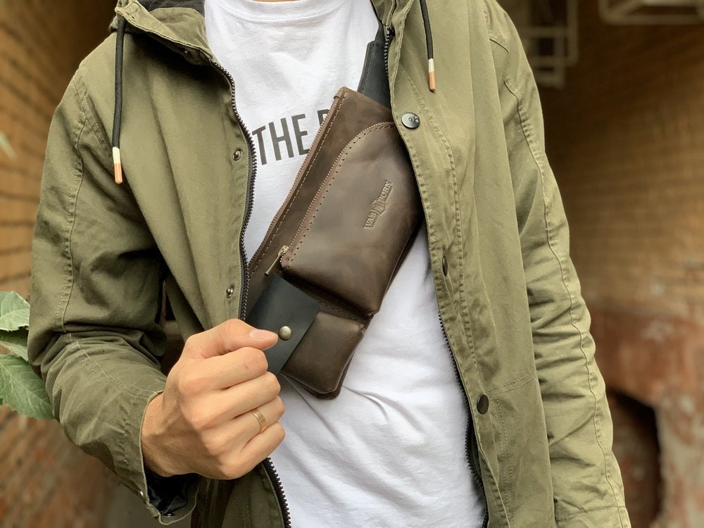 Waist Bag Men, Bags For Men, Small Crossbody Bag Men, Mens Leather Hip Bag, Everyday bag, Men's Hip Bag, Leather Bag, Bum Bag (Dallas)