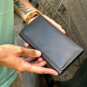 Cartera de cuero larga, bolsos de cuero real, embrague de cuero para hombres, embrague para hombres, bolso de embrague para hombres, bolso de embrague para hombres, bolso de billetera de muñeca de cuero