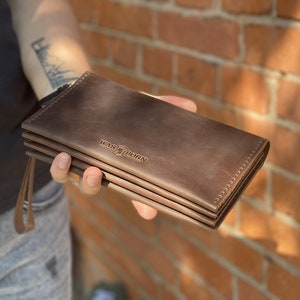 Bolsos de cuero real, Cartera de cuero larga, Embrague de cuero para hombres, Embrague para hombres, bolso de embrague para hombres, Bolso de embrague para hombres, Monedero de billetera de muñeca de cuero