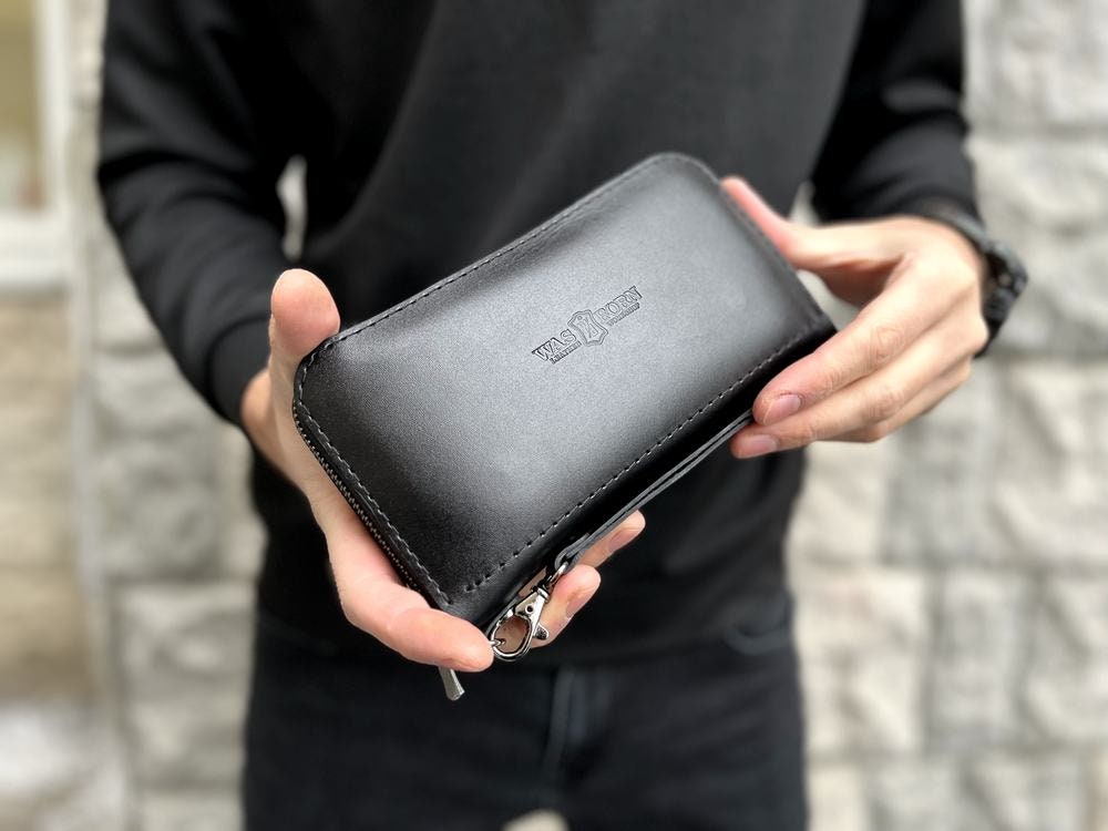 Mens Real Leather Men Clutch With Hard Shell From Cl008, $65.29