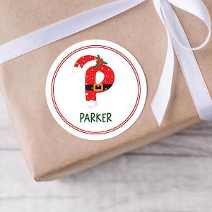 Personalised Christmas Stickers | Santa Hat Letter | Christmas Present Labels | Christmas Present Tags | Personalised Xmas Sticker