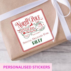 Personalised Christmas Stickers | Special Delivery From Santa Stickers | Christmas Labels | Present Tags | Personalised Xmas Sticker