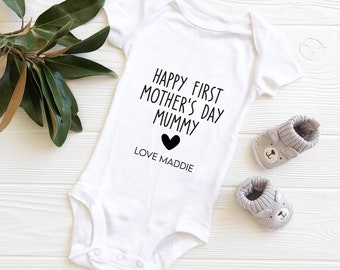 Personalised Mother's Day Baby Bodysuit | Happy First Mother's Day Baby Bodysuit | 1st Mothers Day Baby Outfit