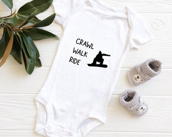 Future Snowboarder Bodysuit | Pregnancy Announcement | New baby reveal | Crawl Walk Snowboard | Mini Snowboarder Bodysuit