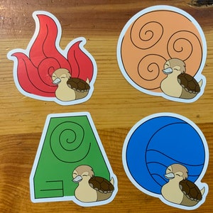Elemental TurtleDuck Stickers