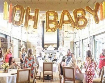 oh baby gold balloons