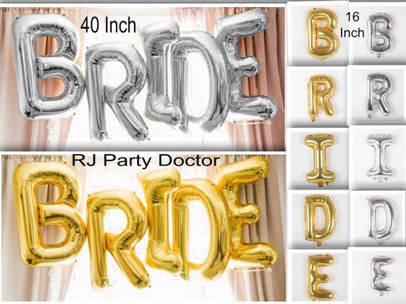 Bride gold letter balloons deals