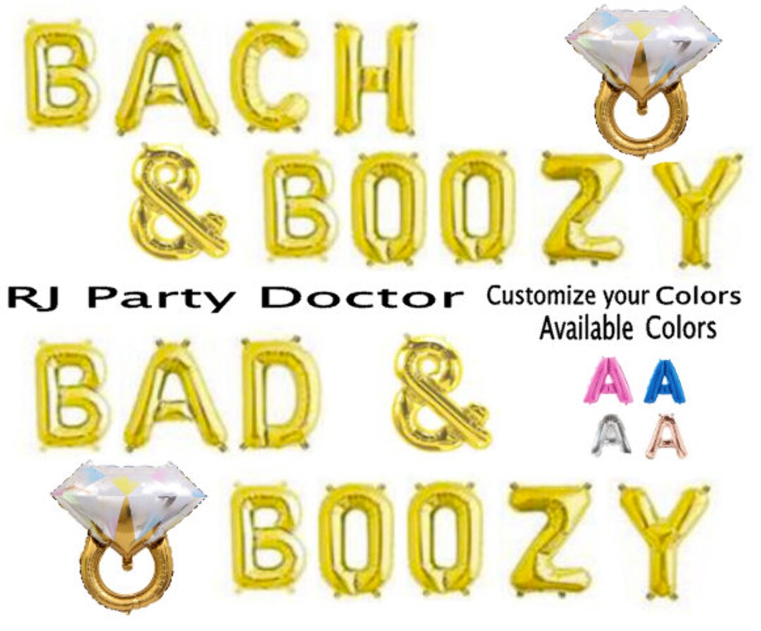 16" Rose Gold, Silver, Gold Bach & Boozy Decorations - Bad and Boozy ...