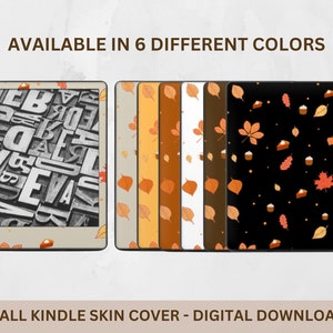 Pode incluir: Seis designs de download digital diferentes para capas de Kindle. Os designs apresentam padrões de outono com folhas, abóboras e outros elementos outonais.