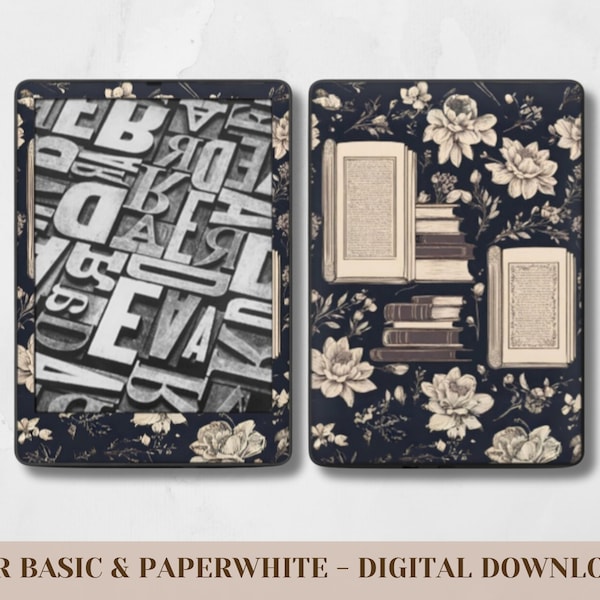 Bloemen & Boeken | Digitale download | Kindle Skin-cover | geen .svg-bestand |