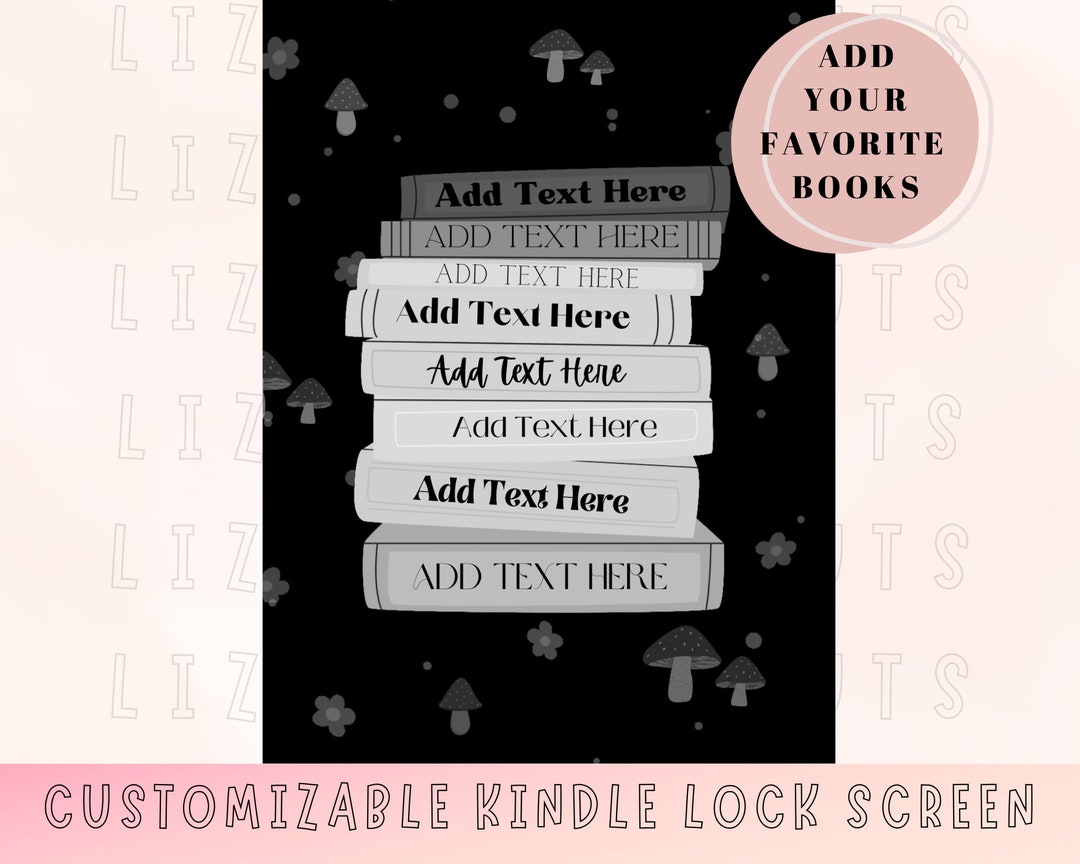 Custom Bookshelf, Kindle Wallpaper, Kindle Screensaver, Kindle Lock