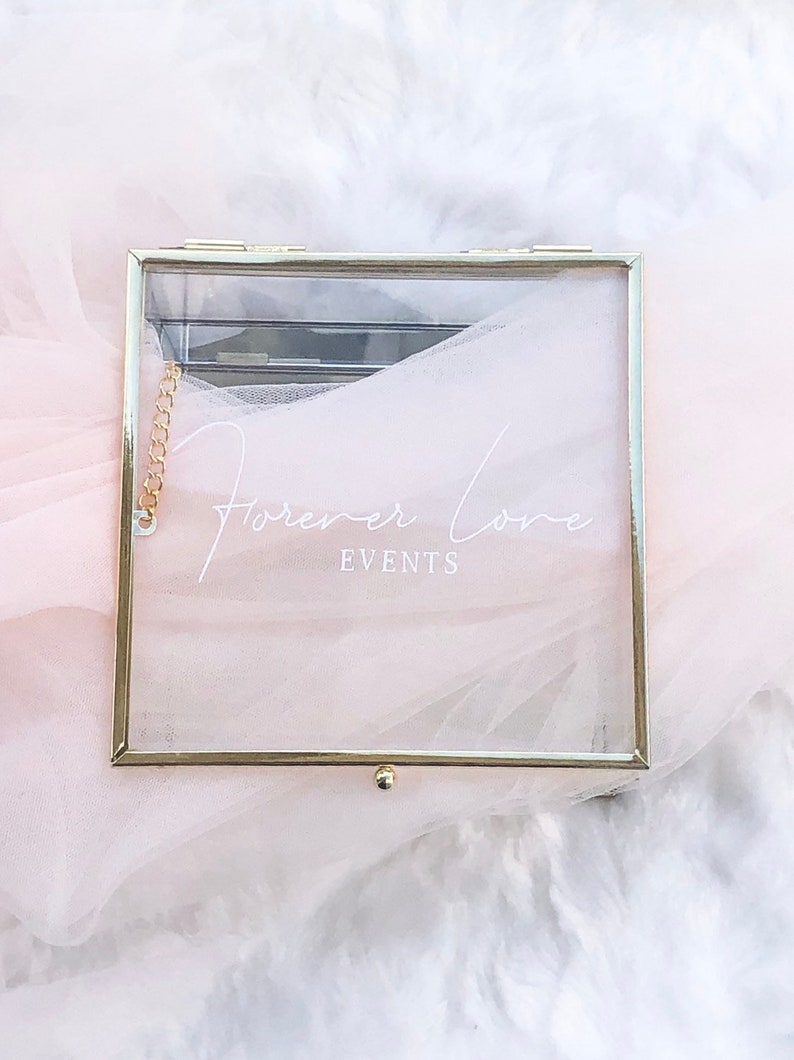 Personalized Jewelry Box Gold Trim Glass Box Gift Ideas for Etsy