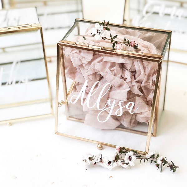 Gold Glass Jewelry Box Etsy