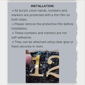 Acrylic Clocks Hands Flowers and Silent Mechanism, DIY Resin Art Supplies Wall Clock Parts image 15
