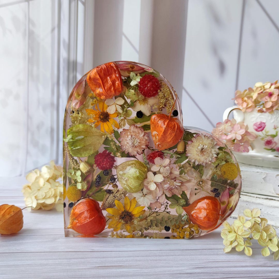 resin-flower-preservation-book-ends-fall-dried-flower-art-bookend-shelf