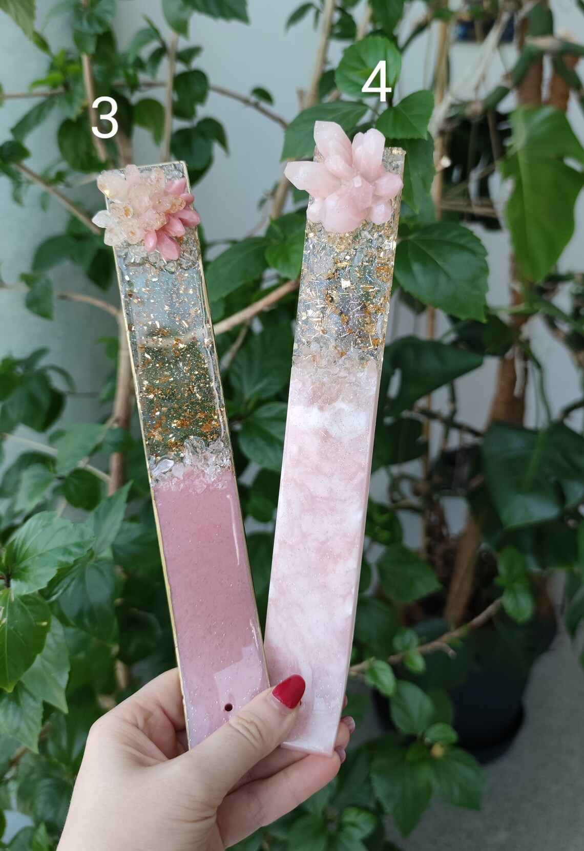 Incense holder rose quartz Pink incense burner Insences Etsy