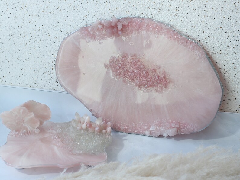 Rose quartz geode wall art Resin wall art 21st birthday gift Etsy