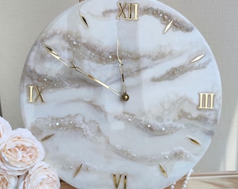 Crystal Resin Clocks For Wall Gifts For Wife, Bedroom Resin Art Wall Art, Wall Clock Unique Modern Room Home Decor Gift Resin Art Clock