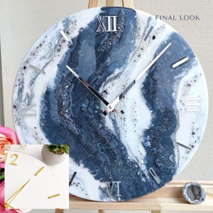 Acrylic Clock Markers Kit 12 pcs, Modern Hour Marks, Resin Art Clock DIY Supplies