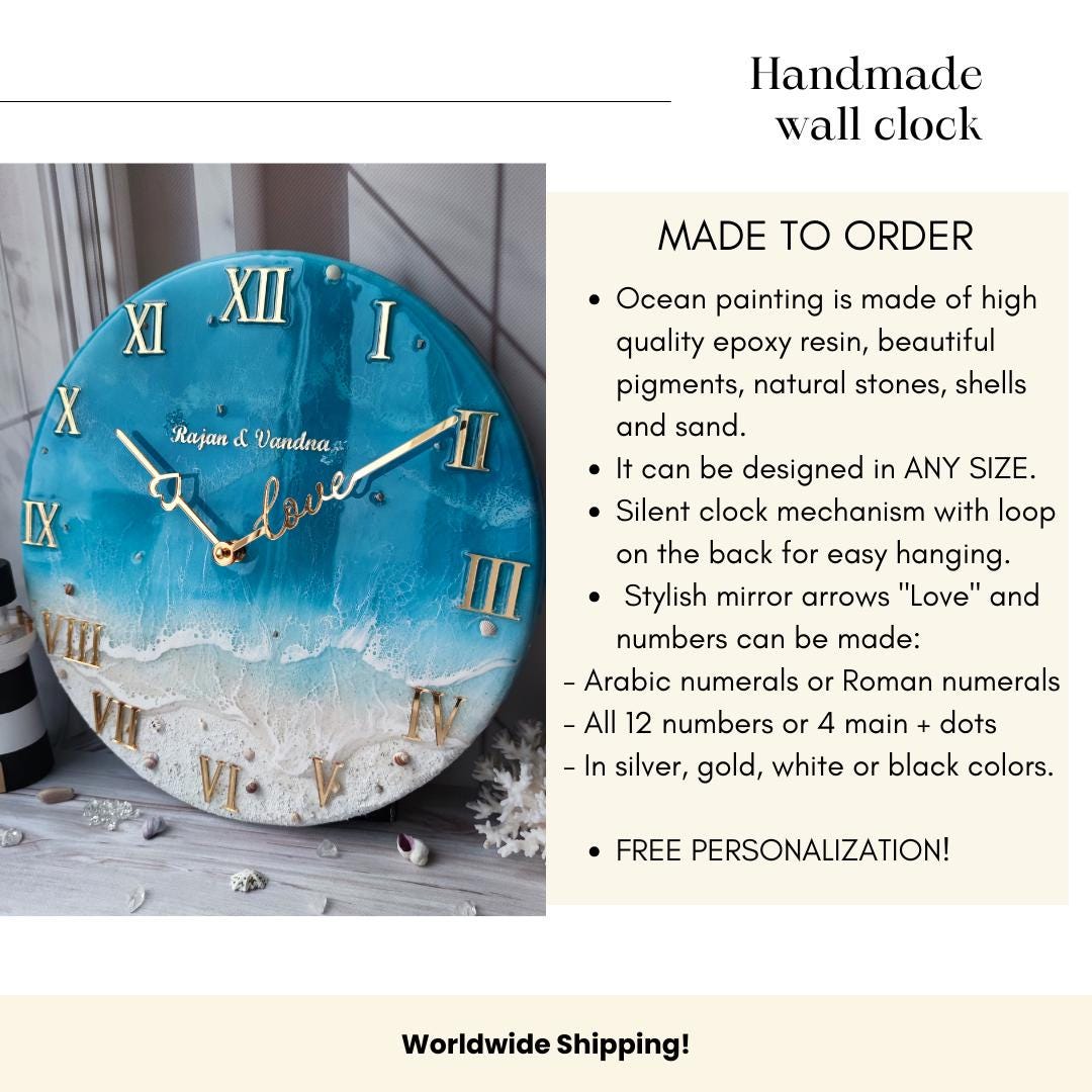Personalized Beach Wall Clock | Time Flies Clocks