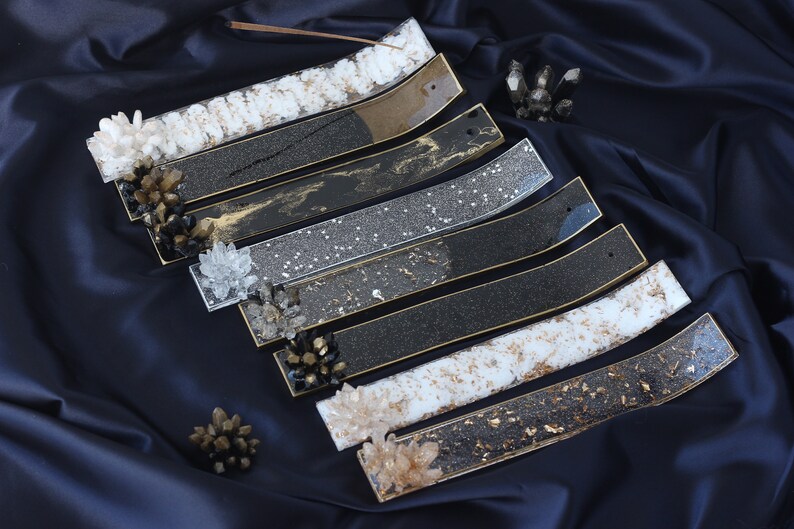 Black Gold Incense Stick Holder Altar Supplies Crystal Incense Etsy
