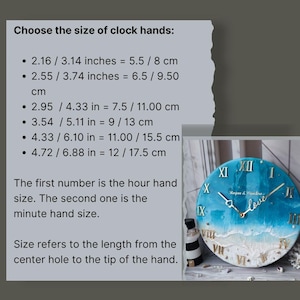 Acrylic Clocks Hands Flowers and Silent Mechanism, DIY Resin Art Supplies Wall Clock Parts image 4