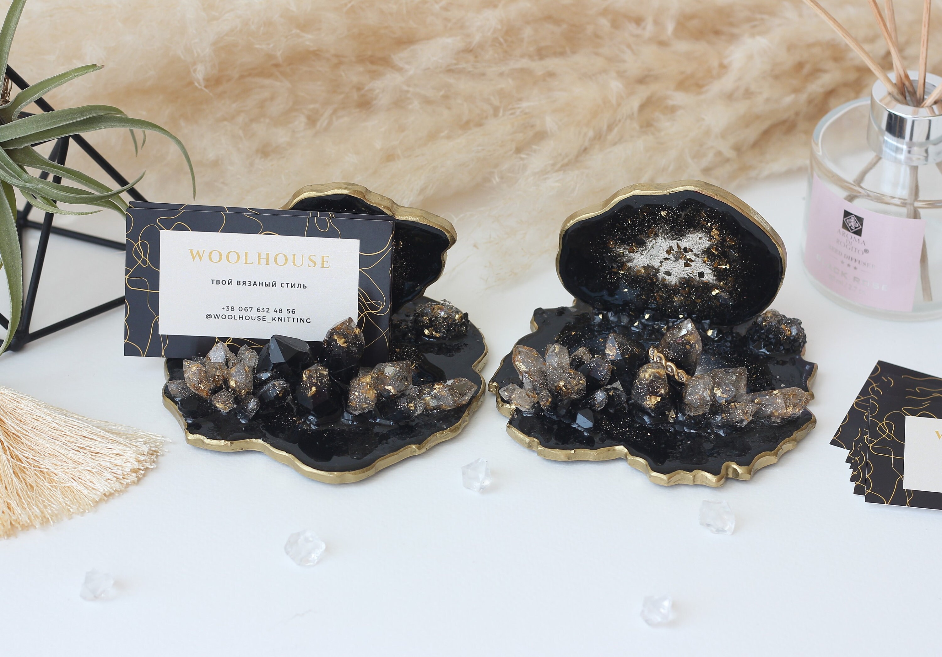 Crystal card holder women Purple business card holder Office Etsy