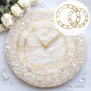 Acrylic Clock Face Roman Arabic Numbers, Mirror Numerals for DIY Resin Art Clock