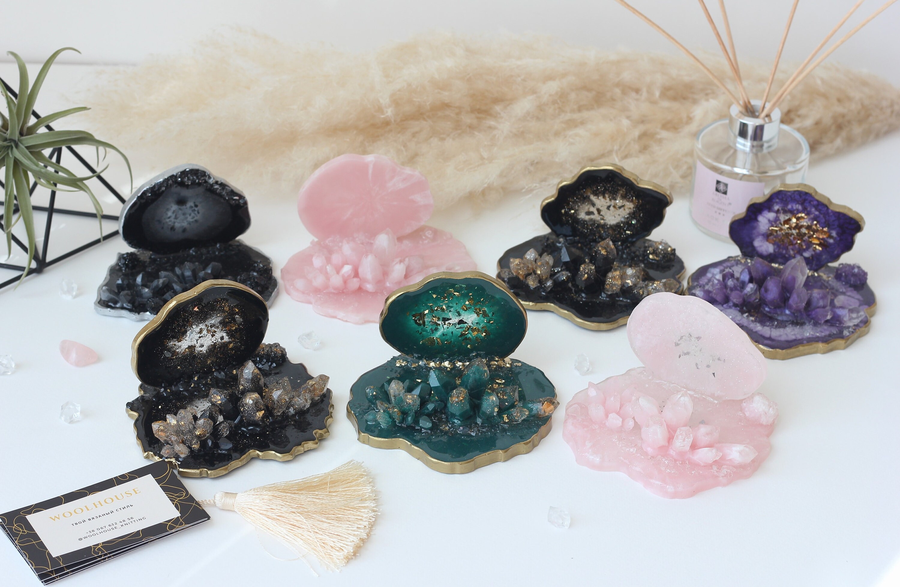 Crystal card holder women Purple business card holder Office Etsy