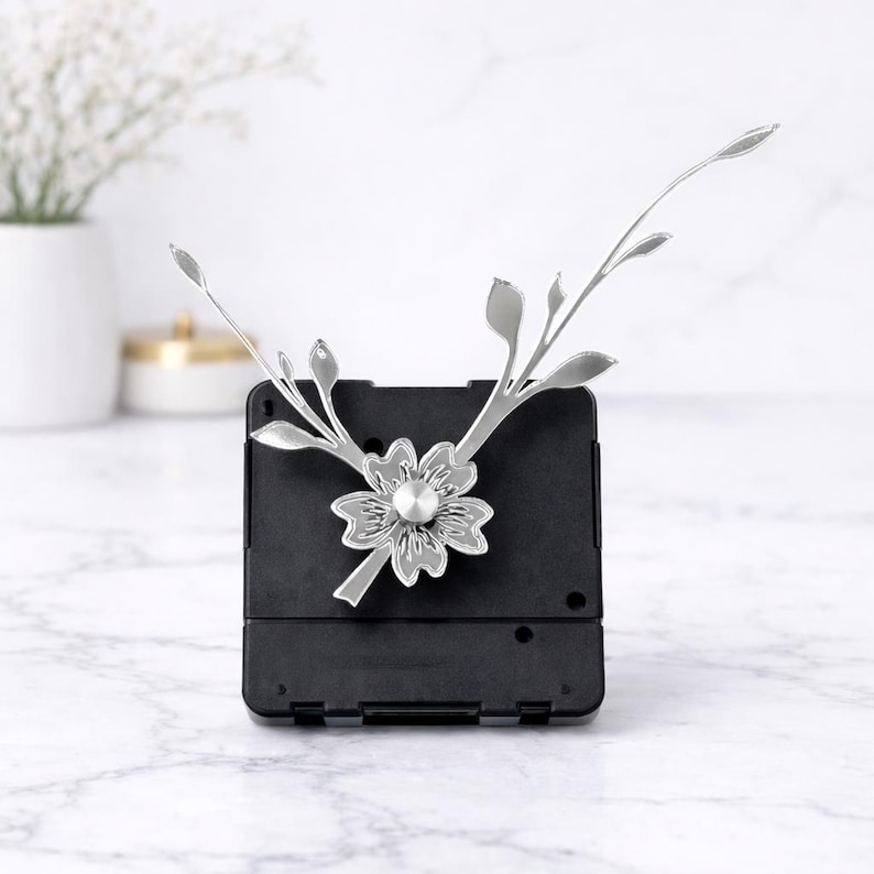 Acrylic Clocks Hands Flowers and Silent Mechanism, DIY Resin Art Supplies Wall Clock Parts image 9