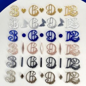 Mirror Acrylic Clock Numbers 12, 3, 6, 9 Flower Resin Art DIY Supplies, Clock Face Making Parts