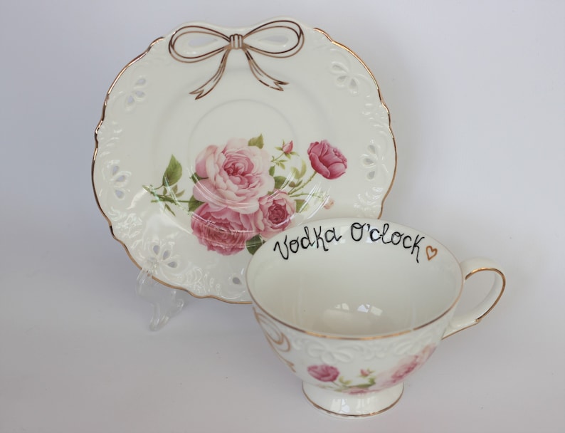 Funny tea cup and saucer Tequila tea cup Funny tea cups with Etsy