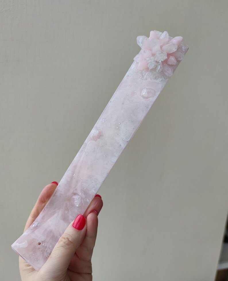 Incense Holder Rose Quartz Pink Incense Burner Insences Etsy
