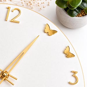 Acrylic Clock Points Butterflies Kit, Mirrored Hour Markers Set 12 pcs, Wall Clock Face Supplies