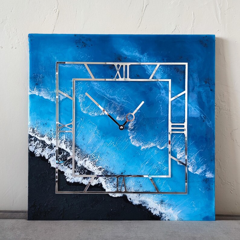 Square Clock Frame Design MDF Square Clock Base, Clock Making Board, DIY Resin Art, Painting ...