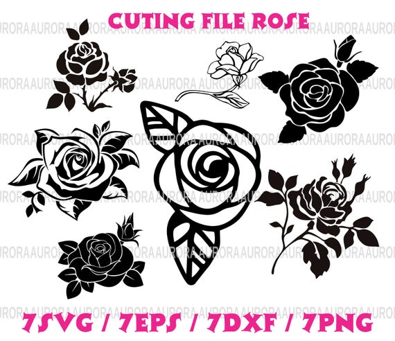 Download Rose Svg Rose Silhouette Rose Clipart Rose Blossom Svg Etsy