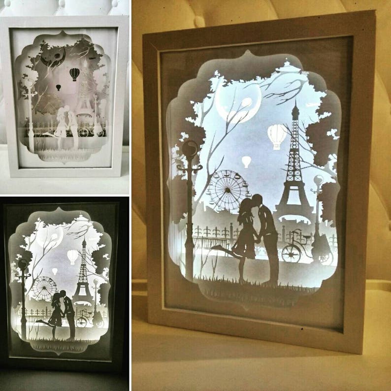 Paper cut light box Silhouette Light Box Tutorial Papercut Etsy